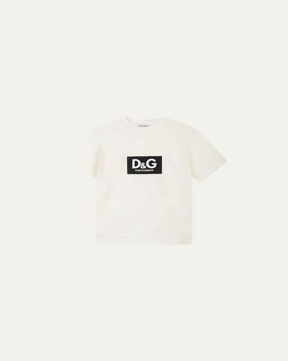 Boy's Contrast Logo Cotton T-Shirt, Size 8-12