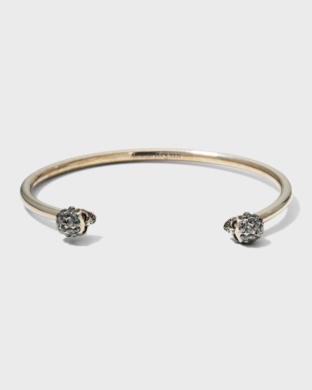 Crystal Pavé Skull Head Cuff Bracelet