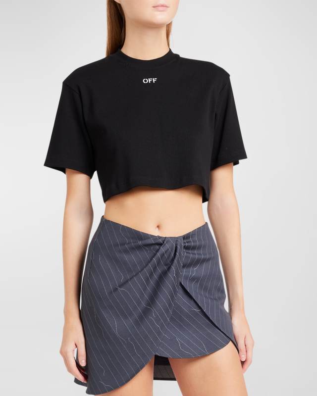 Off Stamp Rib Crop T-Shirt