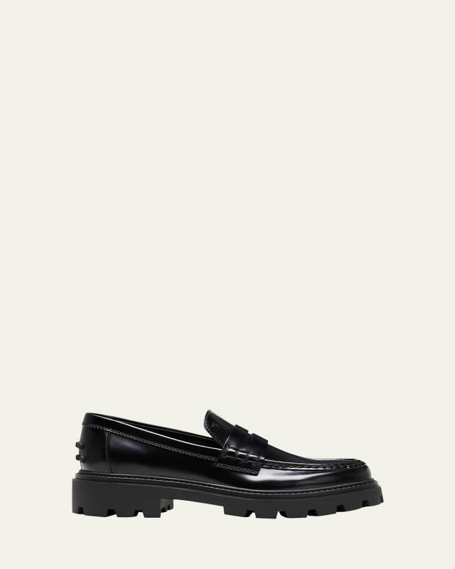 Calfskin Lug-Sole Penny Loafers