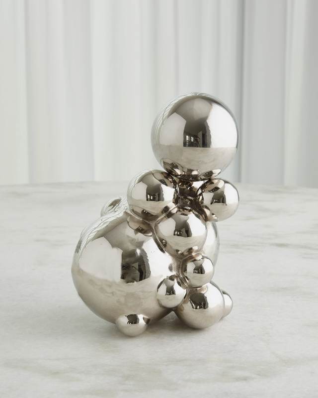 Large Bubble Orb Holder with Nickel Orb, 11"
