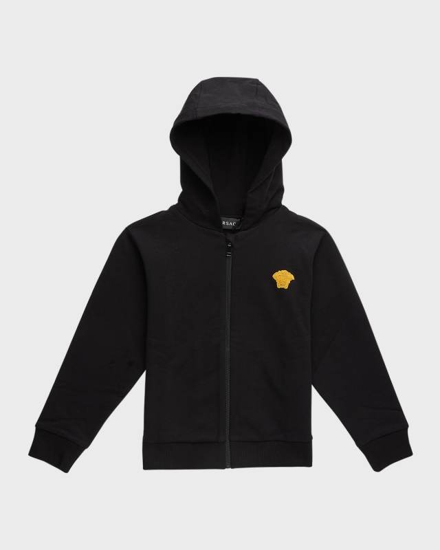 Boy's Zip-Front Medusa Hoodie, Size 4-6