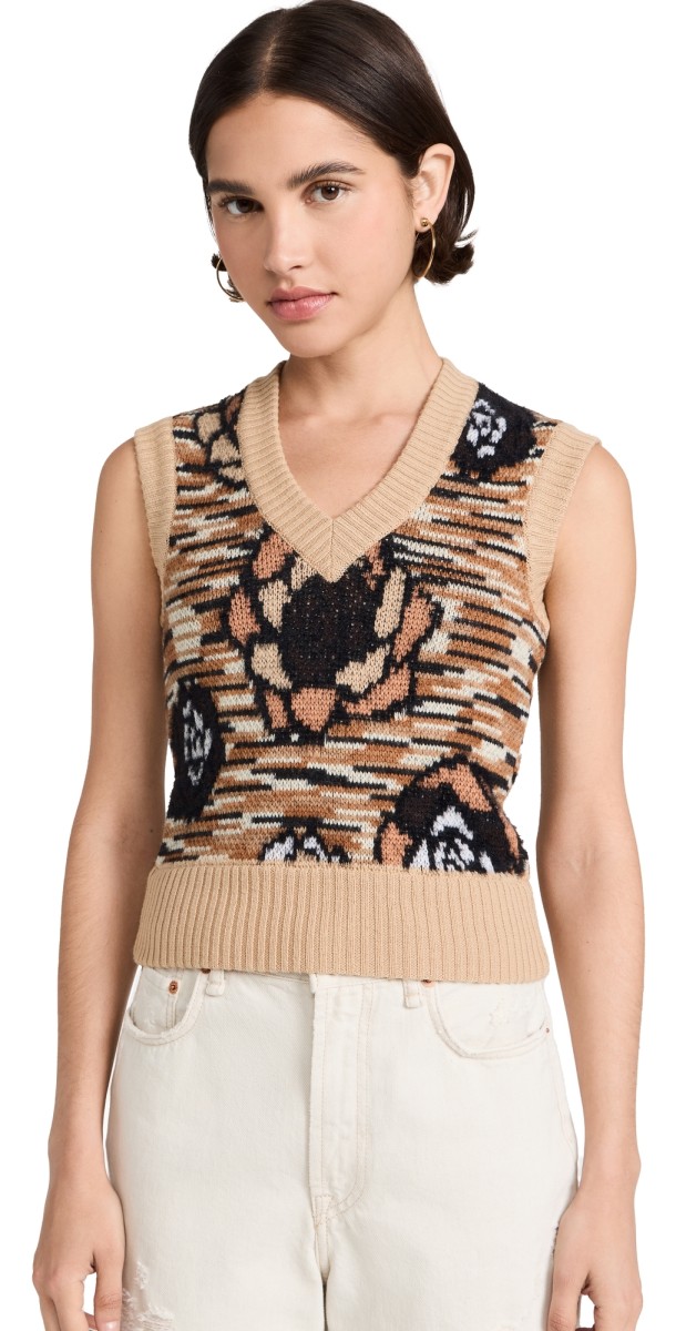 Missoni Sweater Vest Multicolor Beige-orange-black