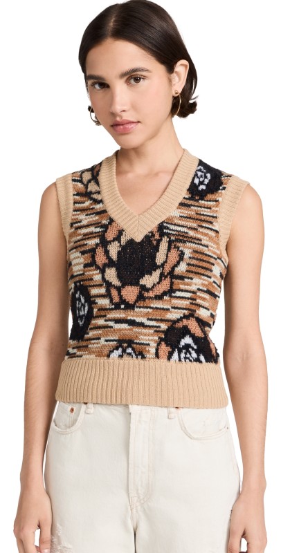 Missoni Sweater Vest Multicolor Beige-orange-black