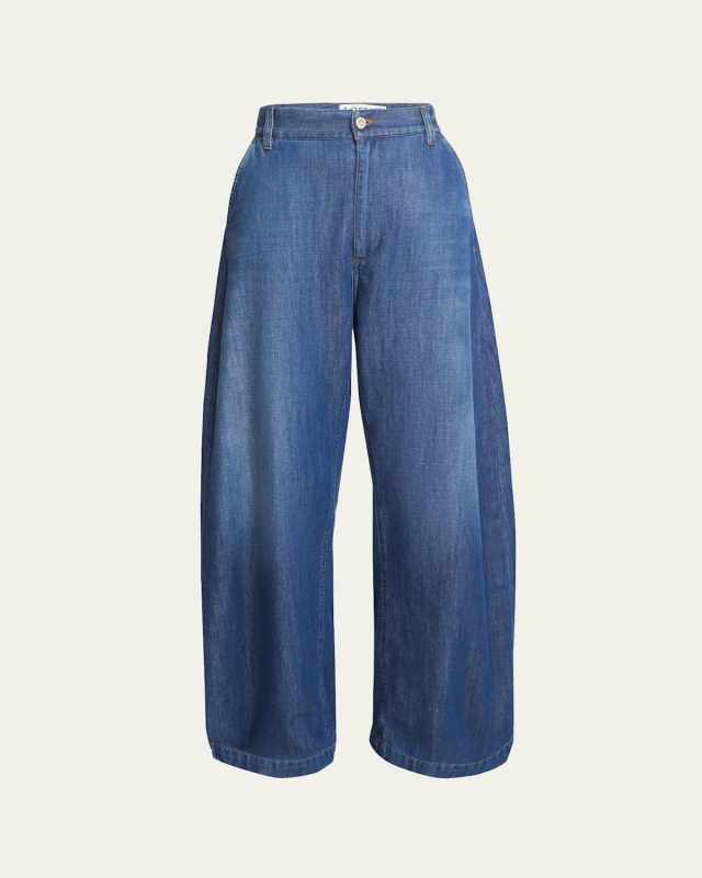 Balloon-Leg Denim Pants