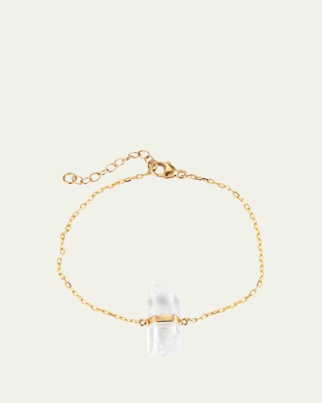 Crystal Quartz Gold Chain Bracelet