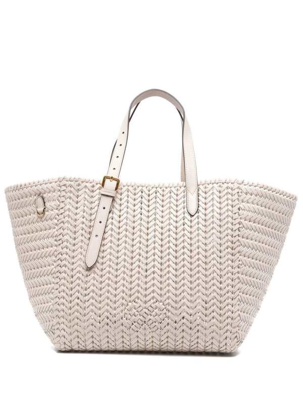 woven leather tote bag