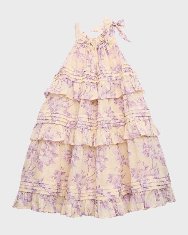Girl's Halliday Floral-Print Dress, Size 2-10