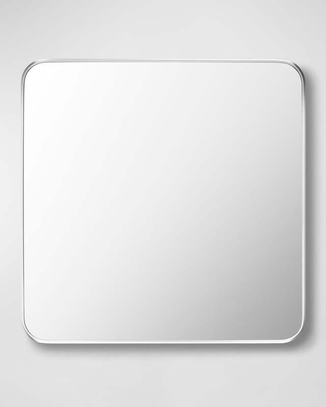Aranya 24" Square Wall Mirror, Silver