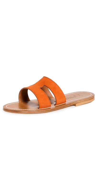 K. Jacques Menandre Slides Velours Naranja