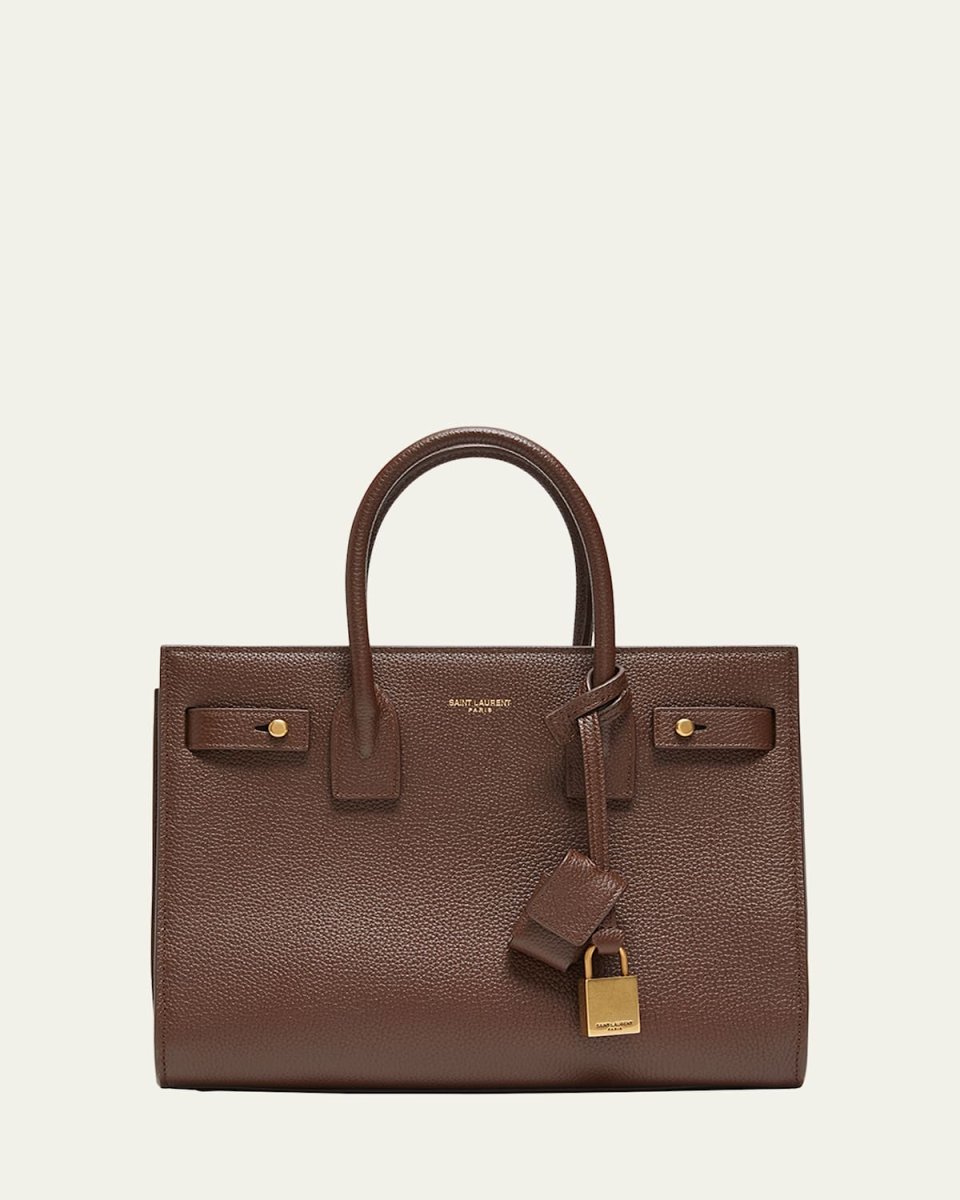 Sac De Jour Baby Top-Handle Bag in Grained Leather