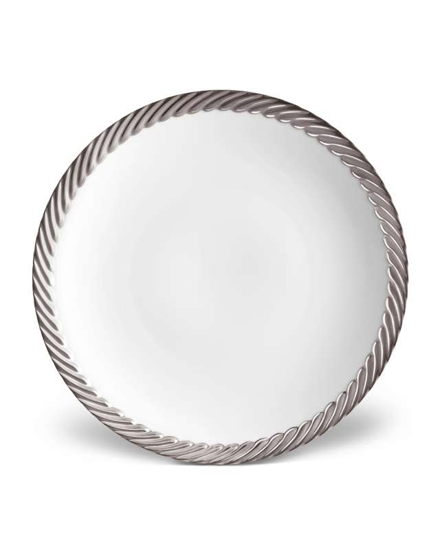 Corde Salad/Dessert Plate, White/Silver