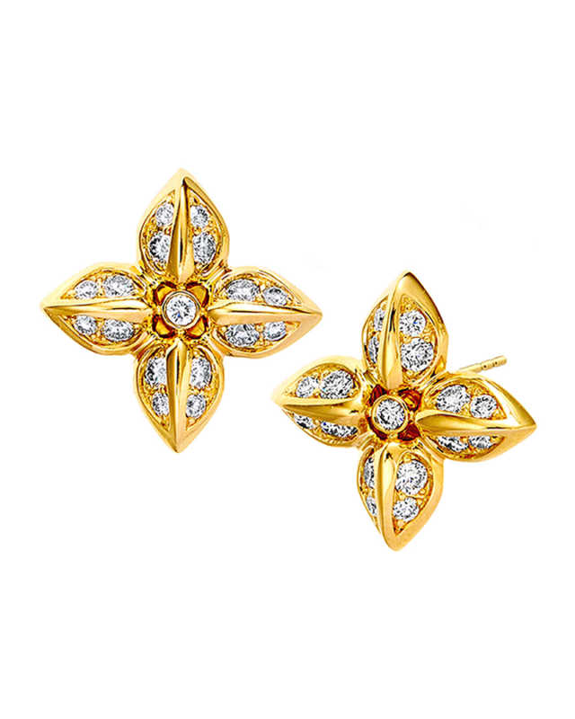 Mogul 18k Gold Flower Stud Earrings