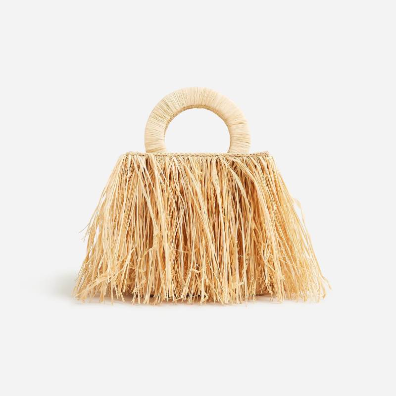 J.Crew Fringe straw bag
