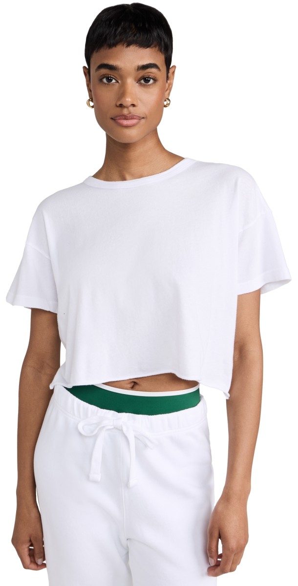 Year of Ours YOS Cropped Tee White