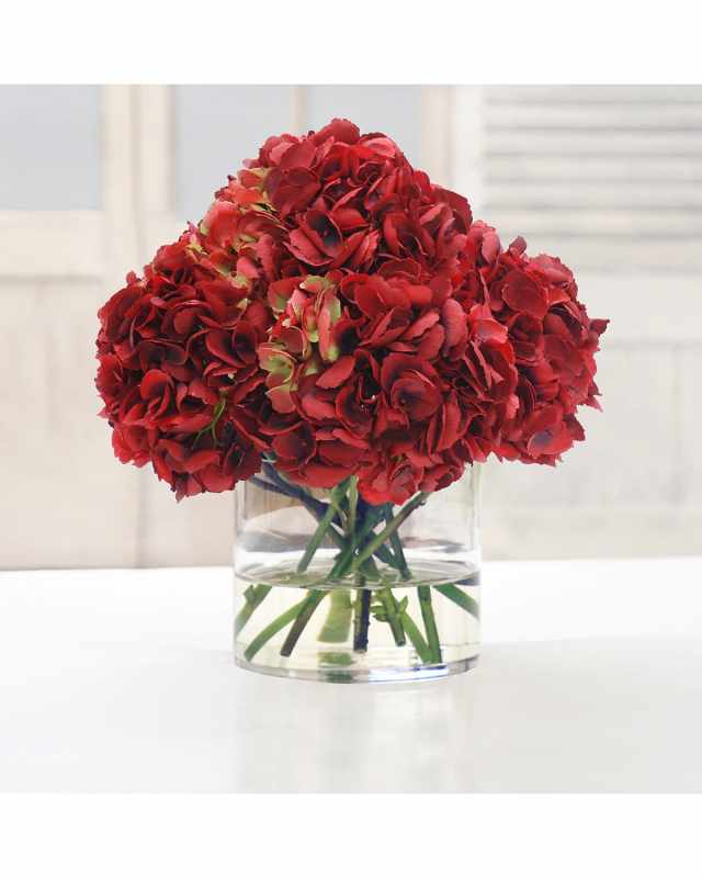Hydrangea Faux-Floral Arrangement in Vase