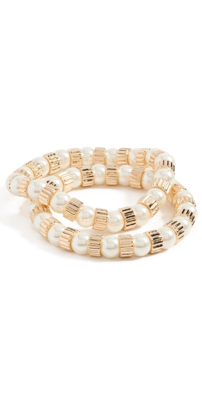 Roxanne Assoulin The Swan Bracelet Duo Shiny Gold/Ivory