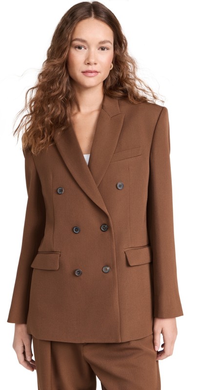 WARDROBE. NYC Double Breasted Blazer Cement