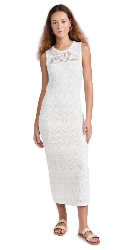 Z Supply Mallorca Crochet Midi Dress White