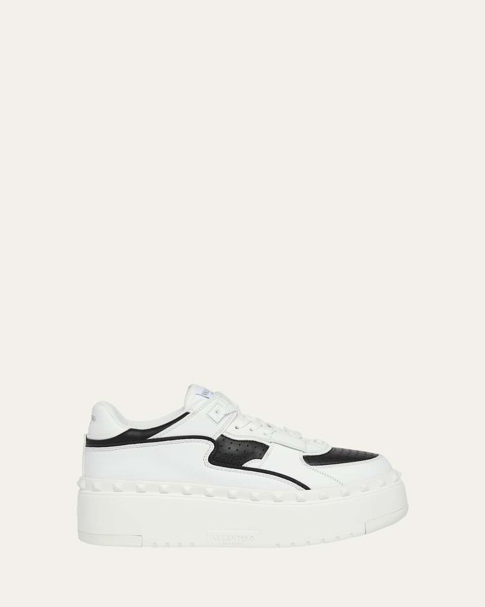 Bicolor Leather Platform Sneakers