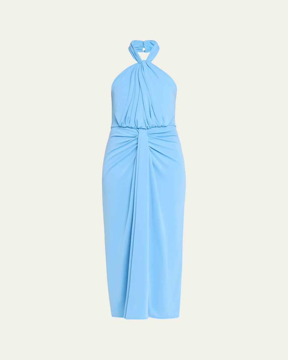 Kaily Twisted Jersey Halter Maxi Dress