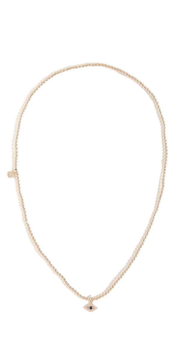Sydney Evan Bezel Evil Eye Charm Gold