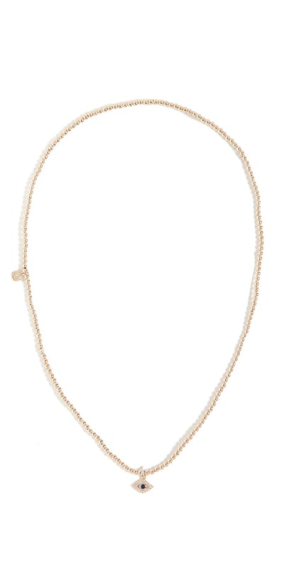 Sydney Evan Bezel Evil Eye Charm Gold