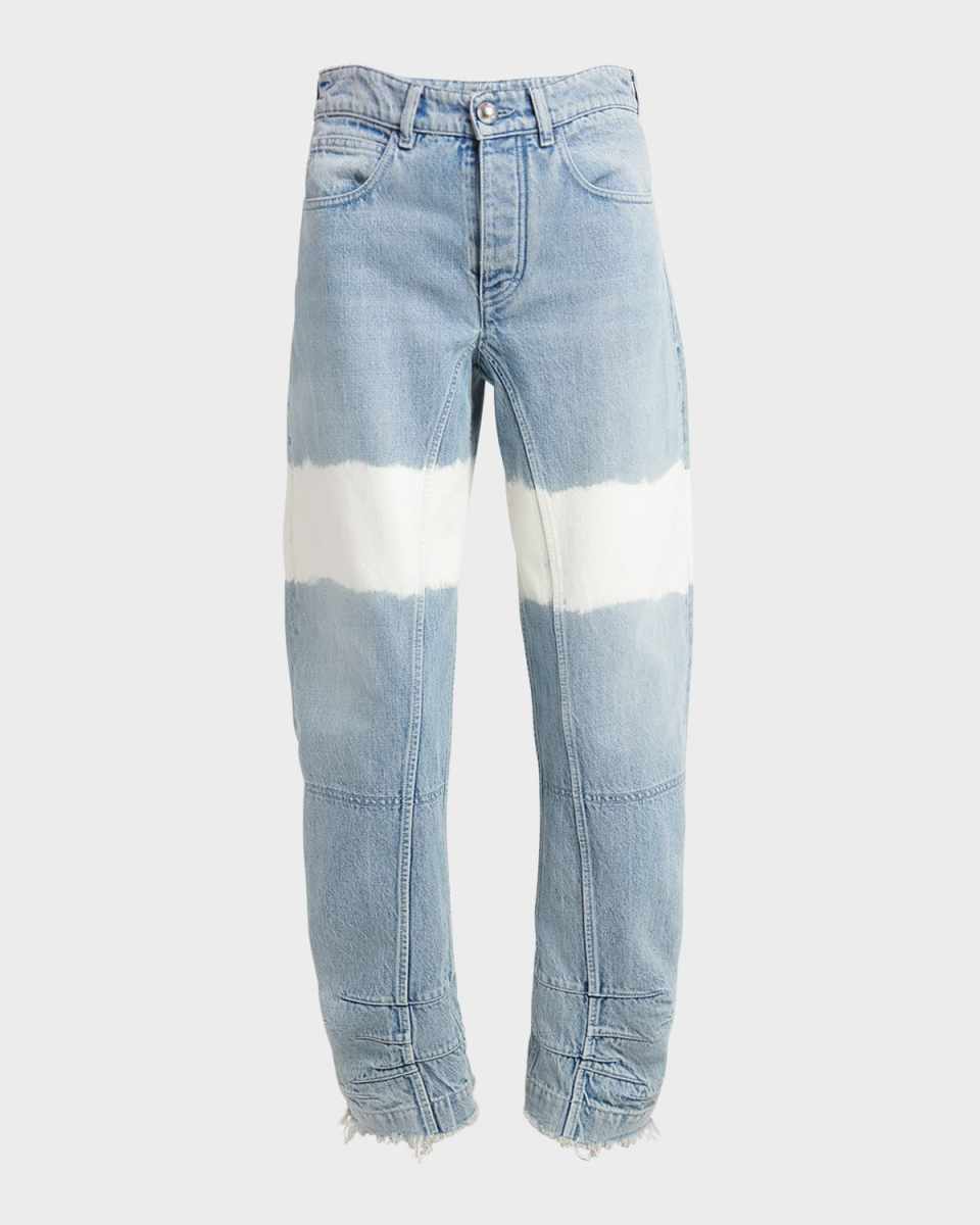 Treated Wide-Leg Denim Trousers