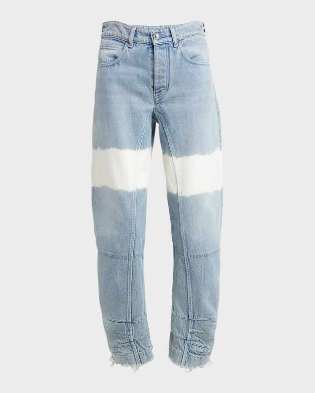 Treated Wide-Leg Denim Trousers