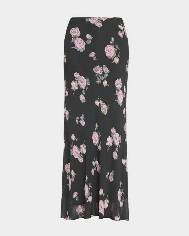 Floral Crepe Maxi Skirt