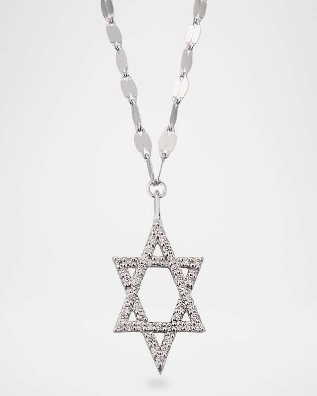 Flawless Star of David Pendant Necklace with Jump Ring, 16-18"L