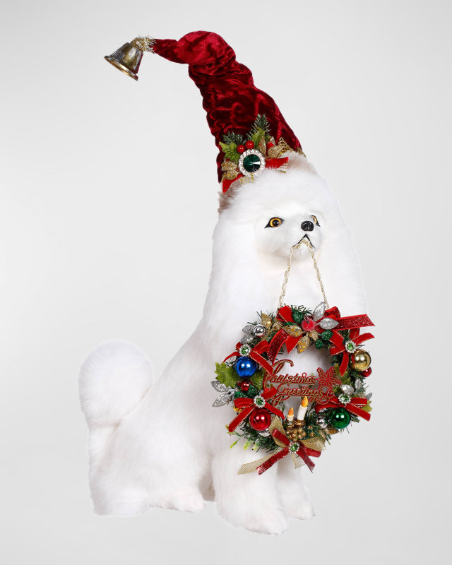 Merry Christmas Sitting Dog, 13"