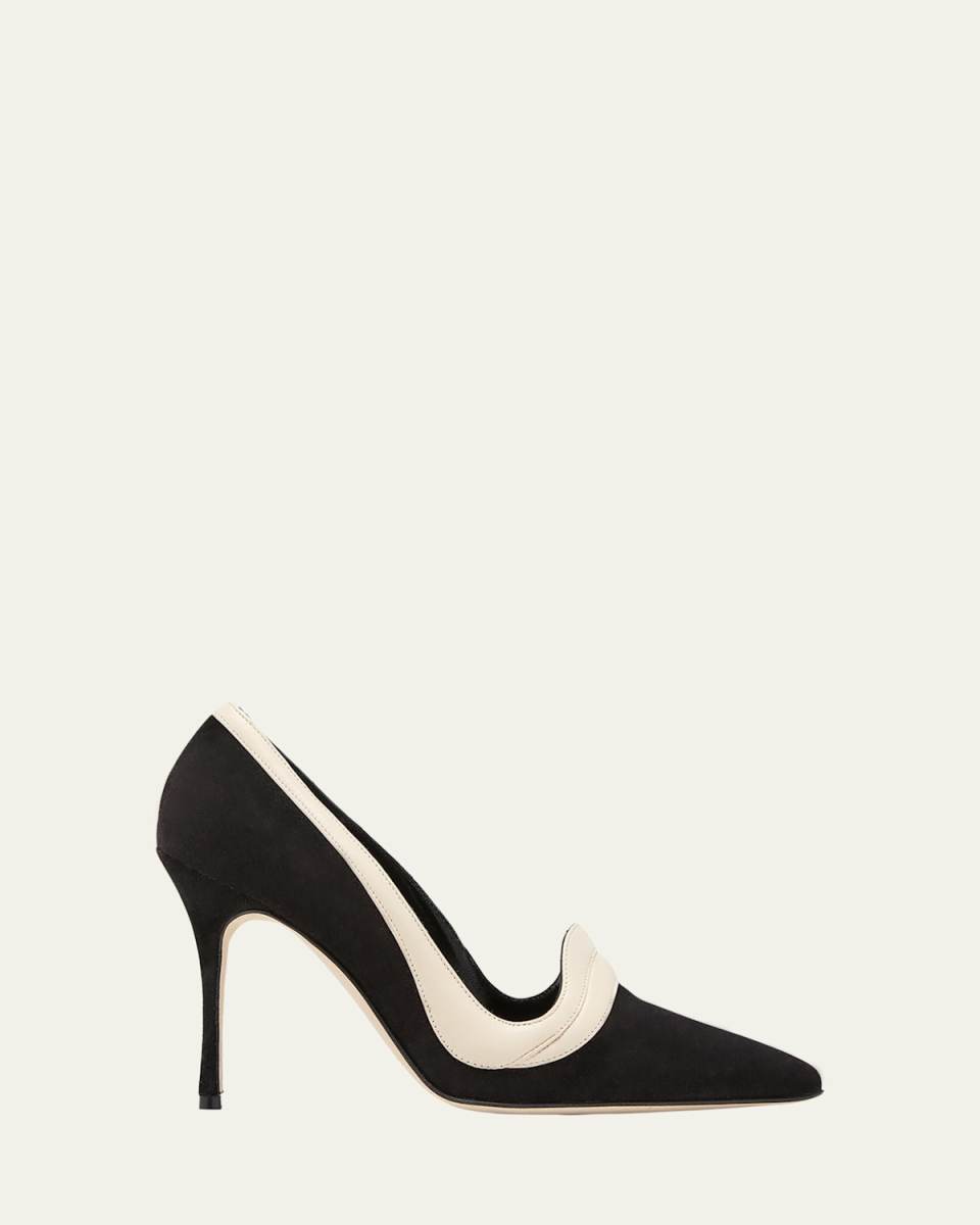 Fabio Mixed Leather Stiletto Pumps