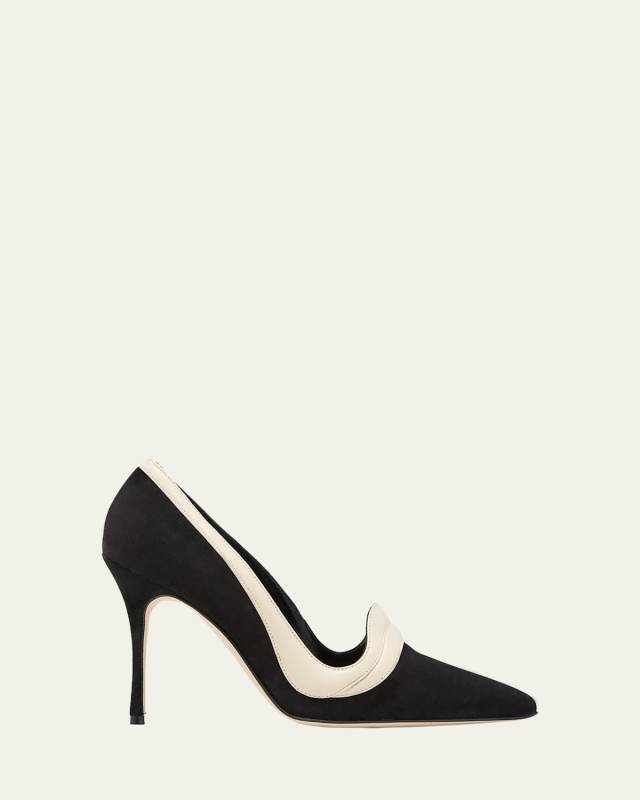 Fabio Mixed Leather Stiletto Pumps