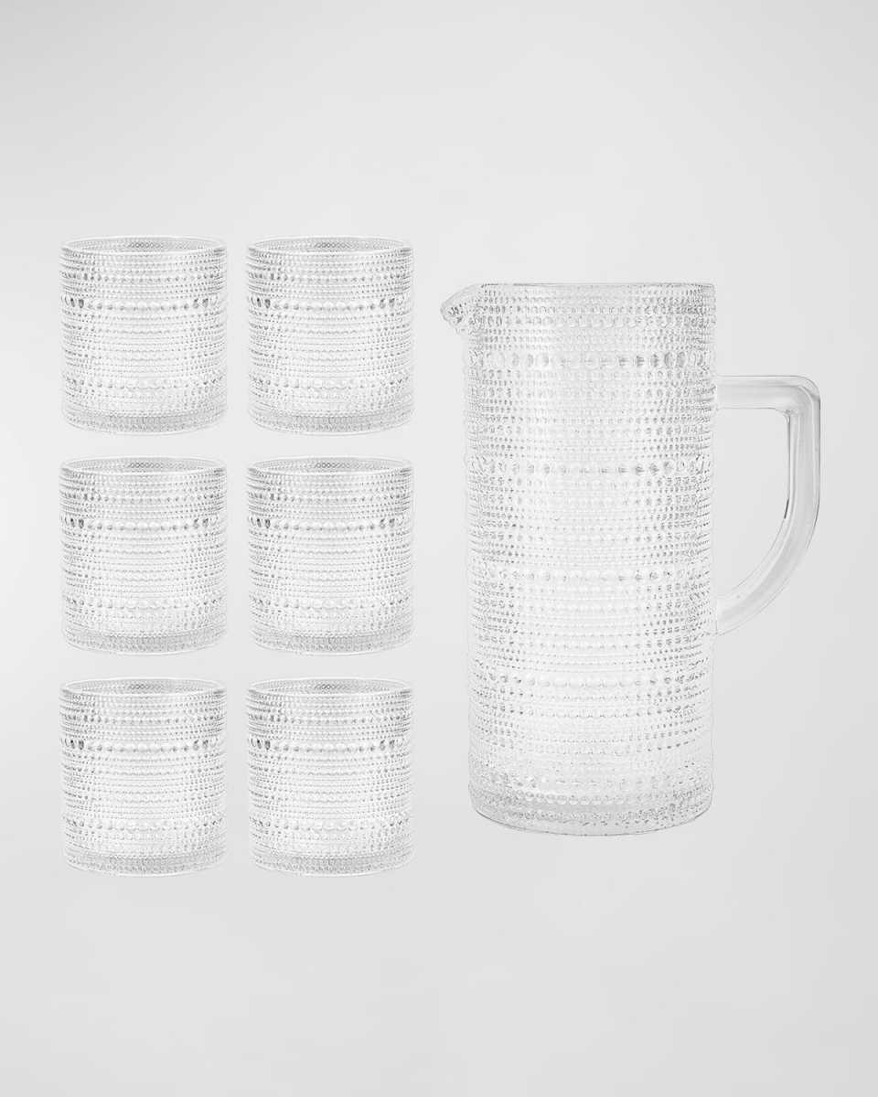 Jupiter Clear Pitcher & Double Old Fashioned Glasses Set