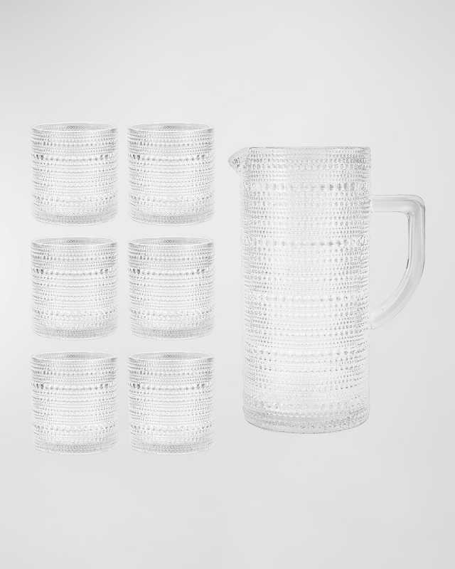 Jupiter Clear Pitcher & Double Old Fashioned Glasses Set