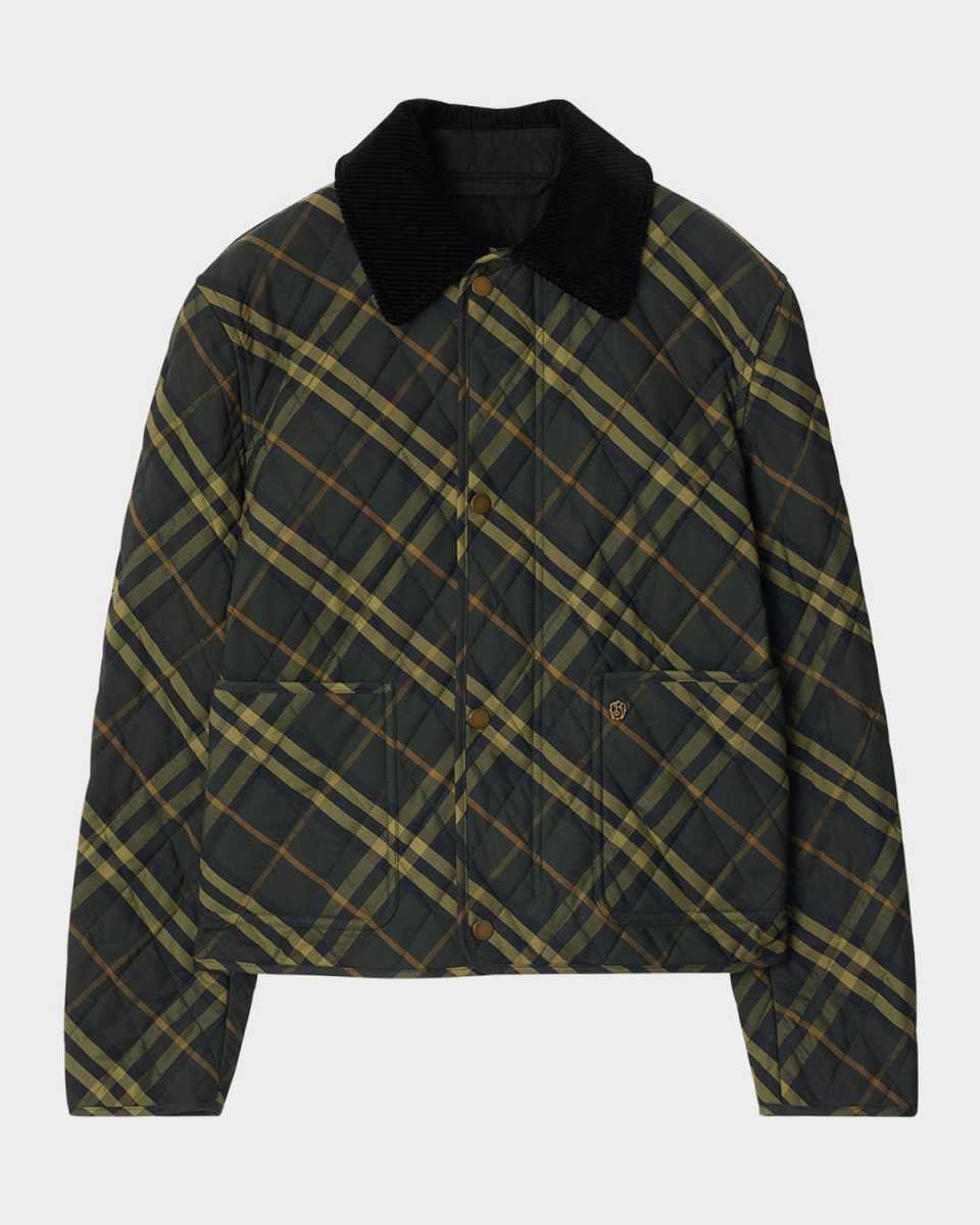 Short Check Quilted Jacket