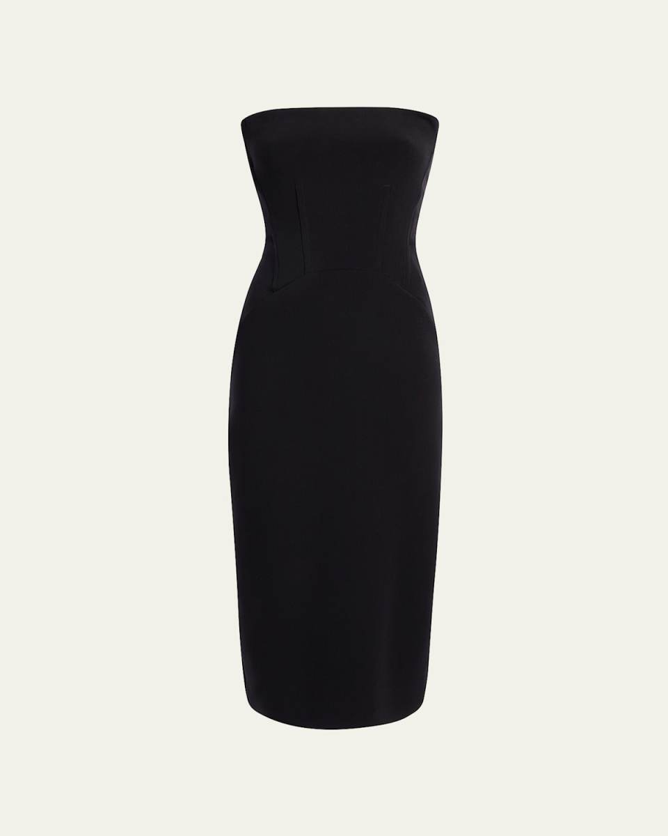 Doppio Structured Wool Midi Dress
