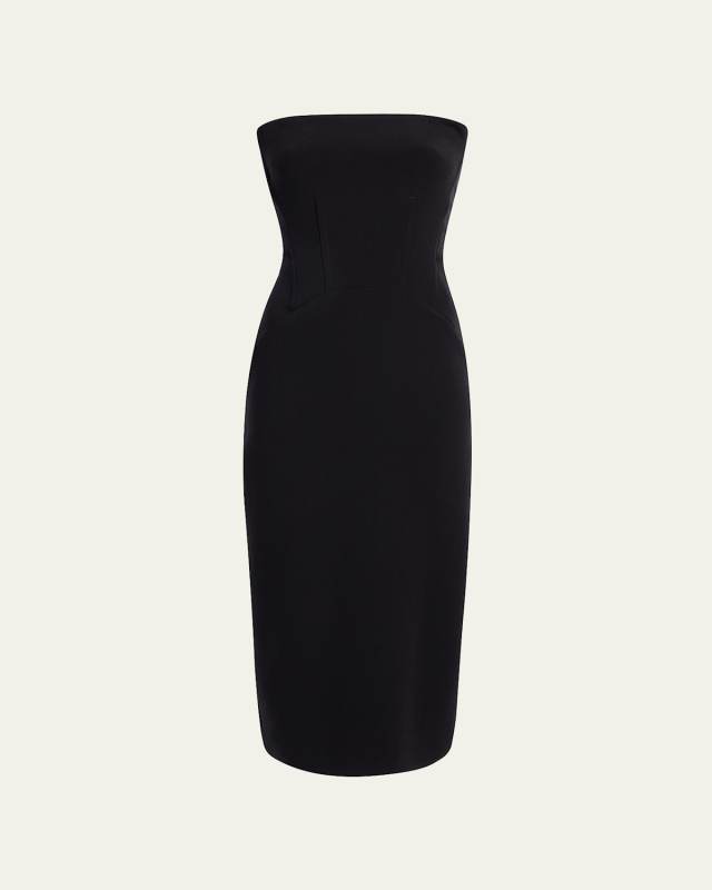 Doppio Structured Wool Midi Dress