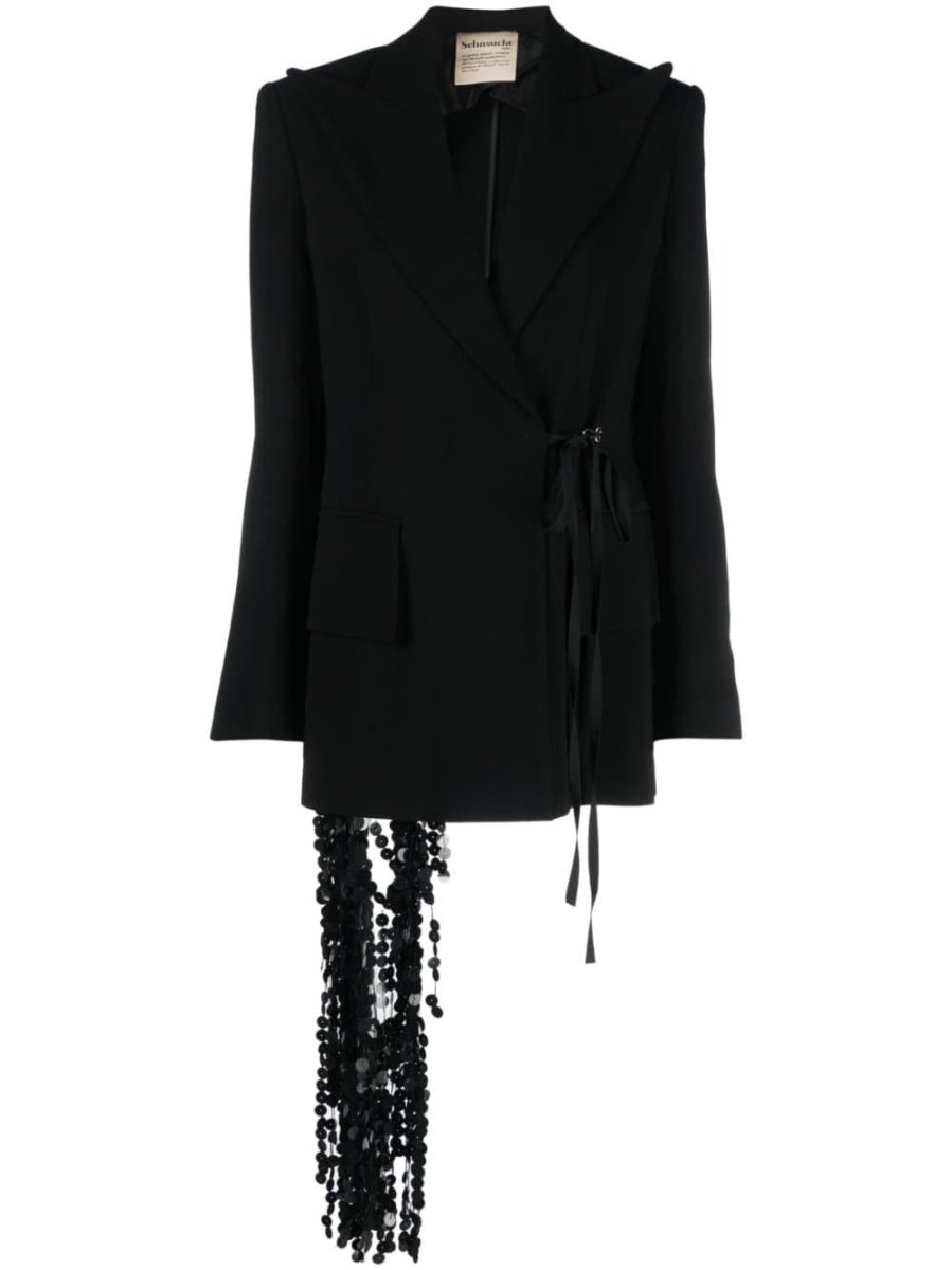 fringe-detail single-breasted blazer