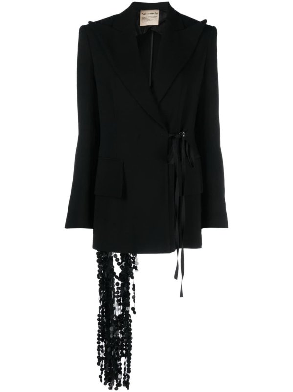fringe-detail single-breasted blazer