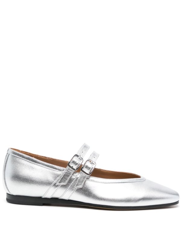 laminated-finish ballet flats