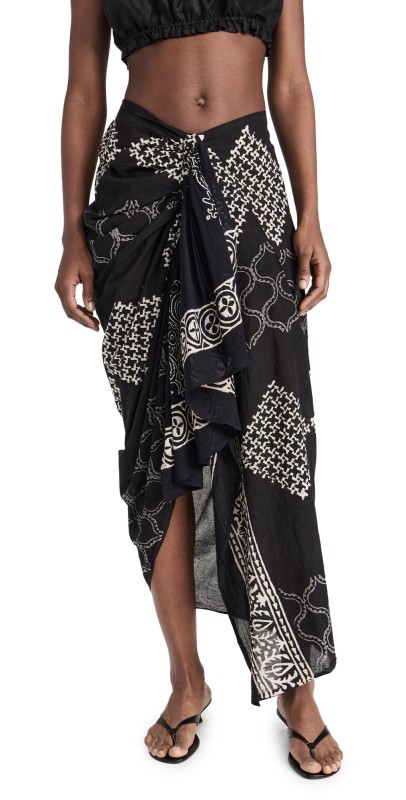 Guadalupe Design Sofia Pareo Skirt Black