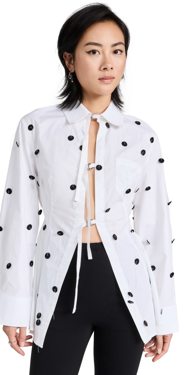 Jacquemus La Chemise Lavoir Brode White & Black Dots