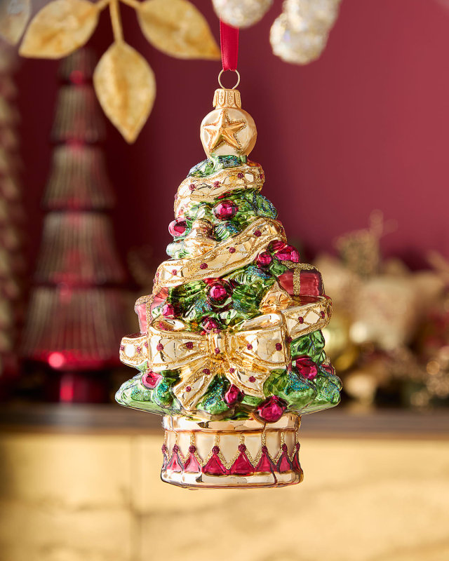 Christmas Tree with Ribbon Ornament