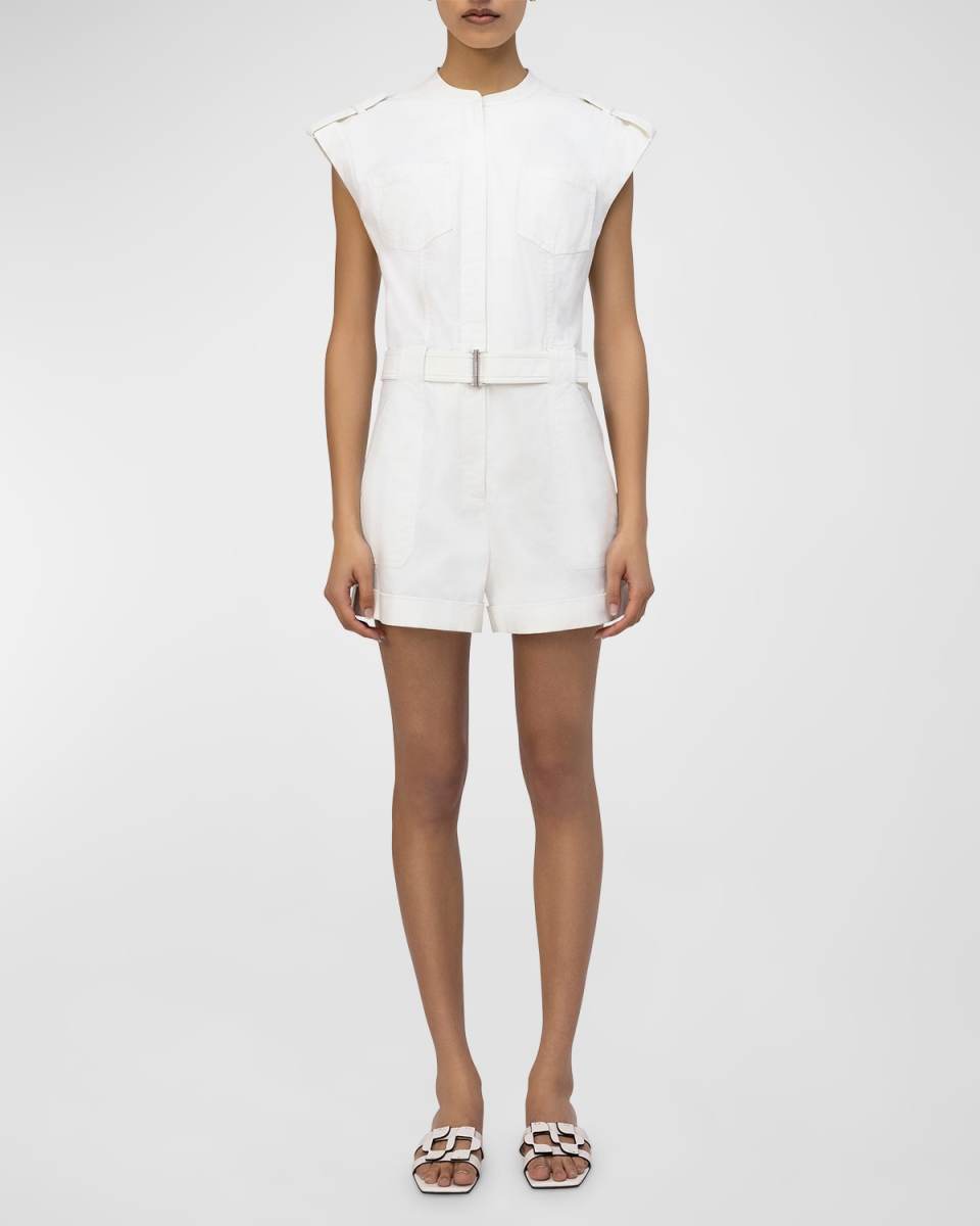 Tinka Stretch Cotton Belted Romper