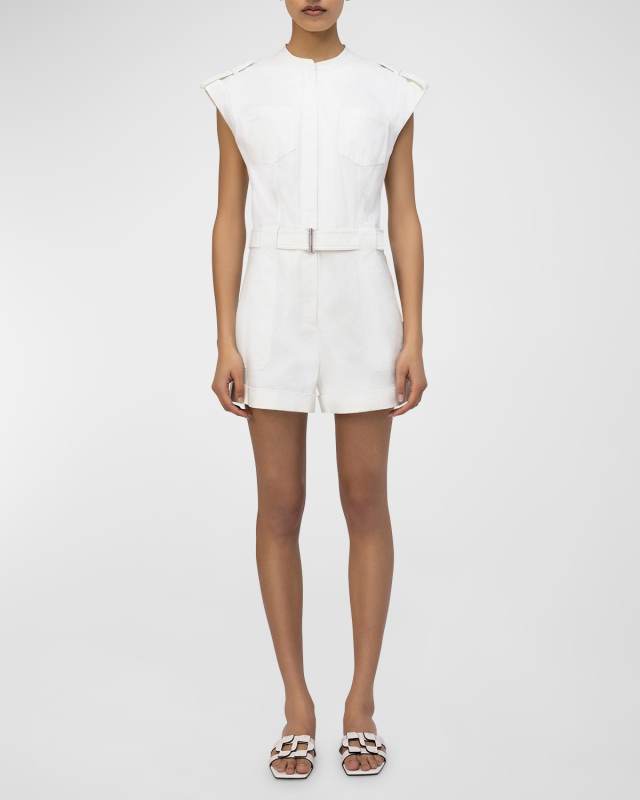 Tinka Stretch Cotton Belted Romper