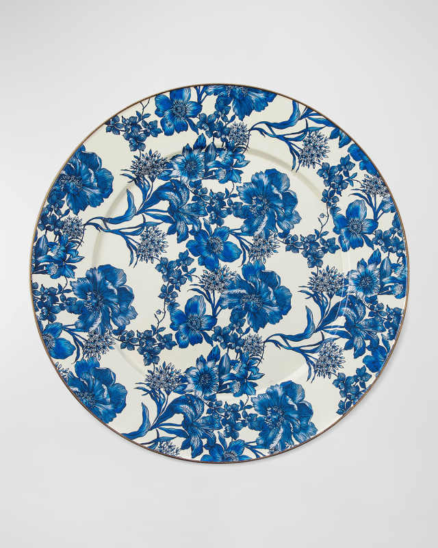 English Garden Enamel Serving Platter Royal
