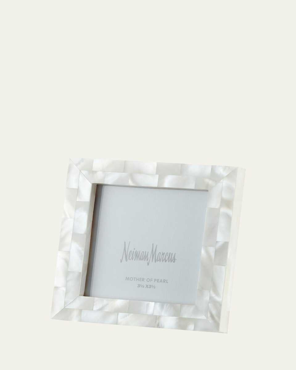 Mother-of-Pearl Picture Frame, White, 3.5" x 3.5"