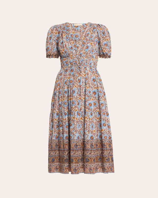 Ilana Puff-Sleeve Midi Dress